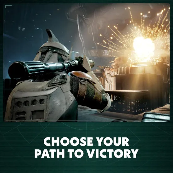 An Xbox Series X game case showing a rugged former Republic officer named Hawks directing a tactical squad of scoundrels, droids, and a rogue Jedi against a backdrop of Separatist forces