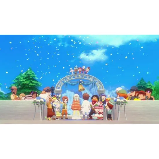 STORY OF SEASONS Grand Bazaar PS5 cover featuring a farmer tending to animals in an alpine village