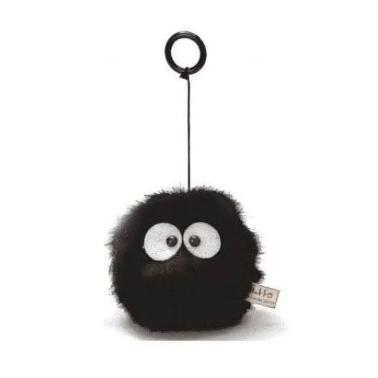Studio Ghibli Soot Sprite Plush Semic 7cm Vibration Studio Ghibli Soot Sprite Plush Figure, showing the small, black, fluffy spirit with vibrating feature