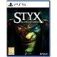 The box art for the game Styx: Blades of Greed on PS5, showing the goblin Styx in a stealthy pose, dagger in hand.