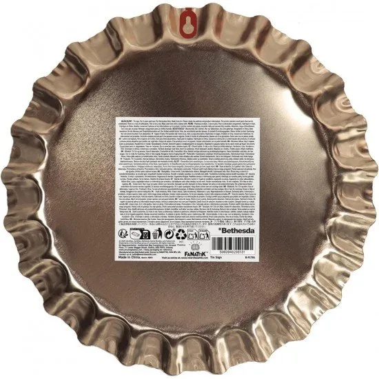 Large circular tin sign shaped like a Sunset Sarsaparilla bottle cap with a weathered finish and cowboy logo