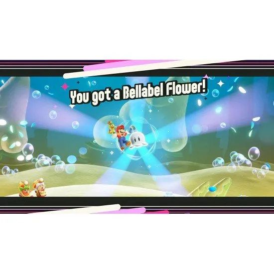 Super Mario Bros Wonder Switch 2 box art featuring Rosalina, Luma, and the Toad Brigade in Bellabel Park