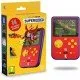A handheld gaming device featuring a colourful screen and controls, showcasing the Rare logo and classic character art