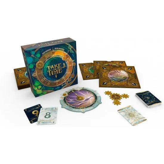Take Time board game box showing a central clock and numbered cards