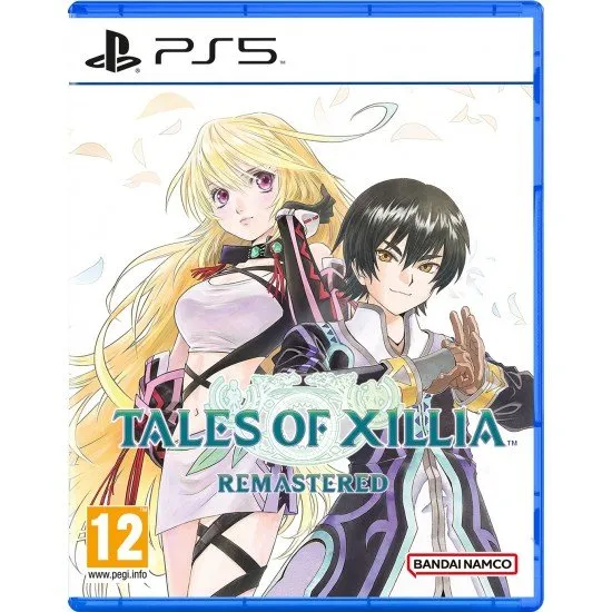 Tales of Xillia Remastered PS5 The box art for Tales of Xillia Remastered on PlayStation 5, showing the two main characters, Jude and Milla, in a dynamic pose with fantasy creatures and a magical world in the background.