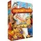 Tenpenny Parks board game box art showing a colorful vintage amusement park with various rides and the 3D carousel component