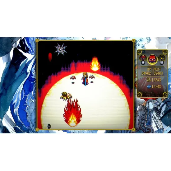 Xbox Series X game case for Terranigma featuring Ark wielding a spear against a backdrop of Earth's Lightside and Darkside