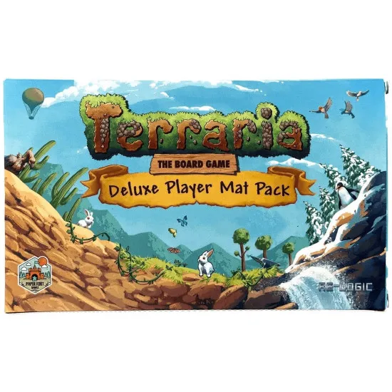 Terraria The Board Game Deluxe Player Mat Pack with four double-layered neoprene player mats and health and mana trackers