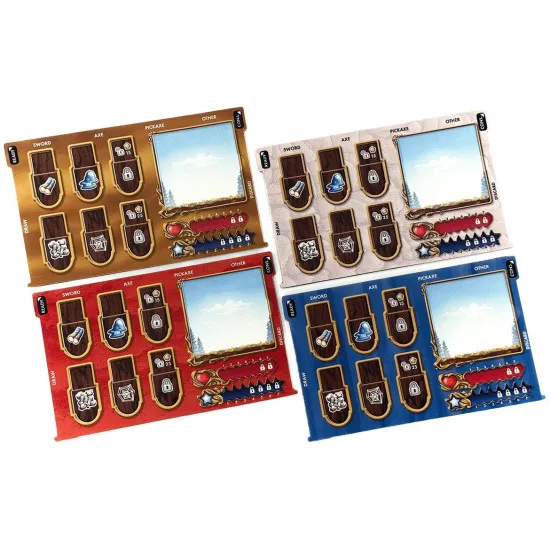 Terraria The Board Game Deluxe Player Mat Pack with four double-layered neoprene player mats and health and mana trackers