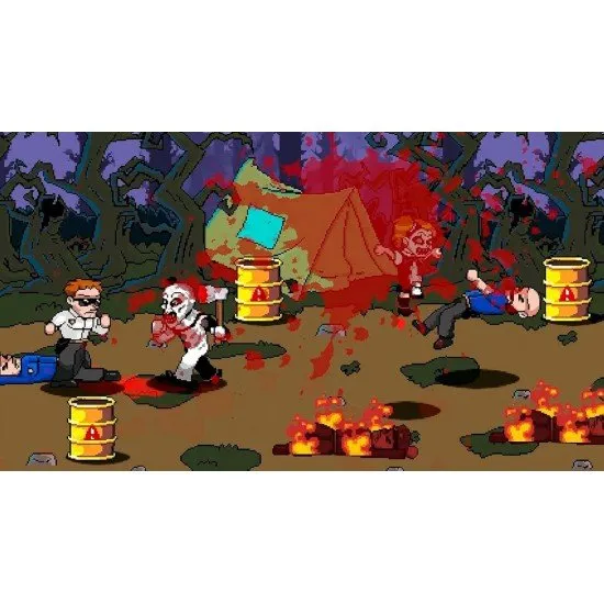 Terrifier The ARTcade Game Collectors Edition PS5 The box art for Terrifier: The ARTcade Game - Collector's Edition on PS5, showing a pixelated Art the Clown and a list of the bonus items.