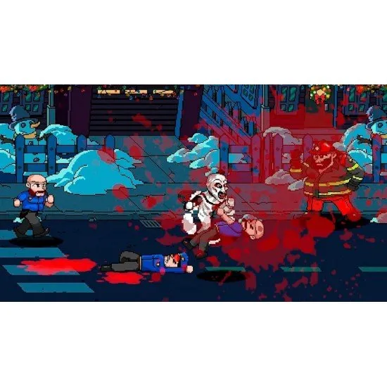 Terrifier The ARTcade Game Collectors Edition PS5 The box art for Terrifier: The ARTcade Game - Collector's Edition on PS5, showing a pixelated Art the Clown and a list of the bonus items.