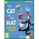 An Xbox Series X game case displaying the mischievous Cat in the Hat smiling alongside Sally, Johnny, and the chaotic Thing 1 and Thing 2 inside a colorful, upside-down living room