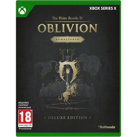 The Elder Scrolls IV: Oblivion Remastered Deluxe Edition Xbox The box art for The Elder Scrolls IV: Oblivion Remastered Deluxe Edition on Xbox, showing a character standing before the Daedric planes of Oblivion.