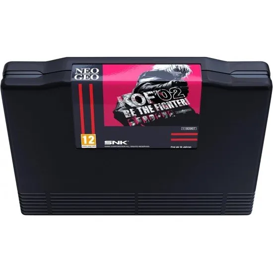 Kyo Kusanagi and Iori Yagami clashing in a vibrant 2D arena with the KOF 2002 logo above them