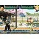 Kyo Kusanagi and Iori Yagami clashing in a vibrant 2D arena with the KOF 2002 logo above them