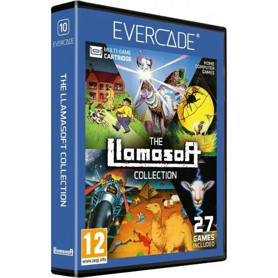 Llamasoft Collection Evercade cartridge box art with psychedelic art style and camel mascot