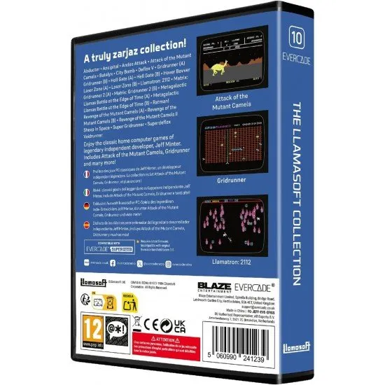 Llamasoft Collection Evercade cartridge box art with psychedelic art style and camel mascot