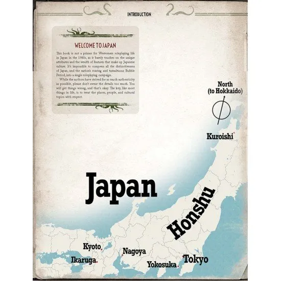 Call of Cthulhu Sutra of the Pale Leaves book cover with thematic art depicting the King in Yellow's influence in 1980s Japan