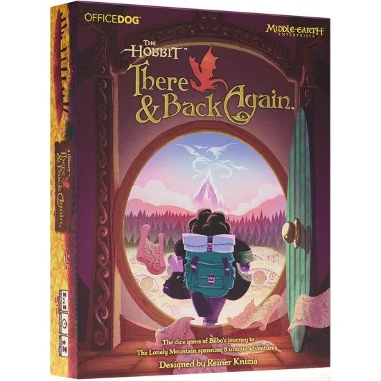 The Hobbit There and Back Again board game box showing Bilbo Baggins and the journey from Bag End