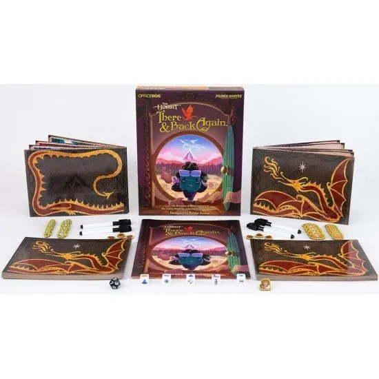The Hobbit There and Back Again board game box showing Bilbo Baggins and the journey from Bag End