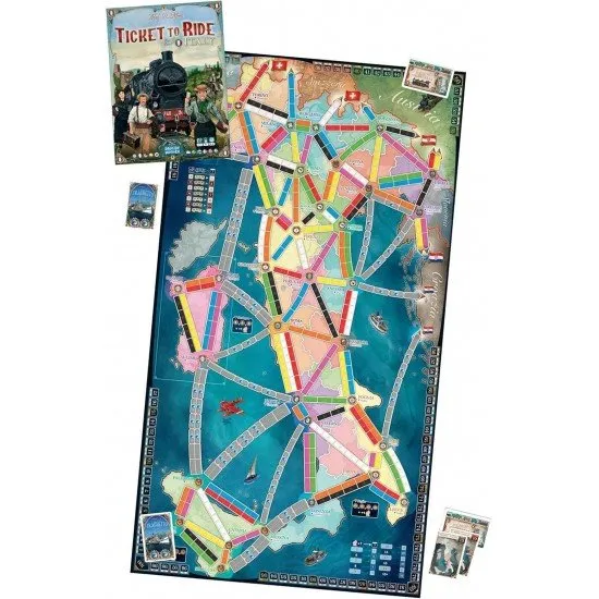 Ticket to Ride Japan Italy Expansion Days of Wonder Ticket to Ride Japan + Italy expansion box art showing scenes and maps from both Japan (with Bullet Trains and Mount Fuji) and Italy (with regional connections)
