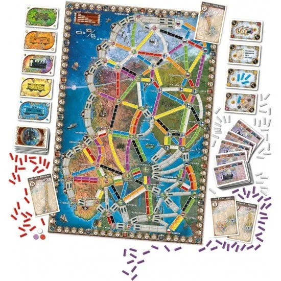 Ticket to Ride Northern Lights Days of Wonder Standalone Game Ticket to Ride Northern Lights board game box art showing a map of Scandinavia with train routes crossing fjords and cities