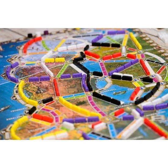 Ticket to Ride Northern Lights Days of Wonder Standalone Game Ticket to Ride Northern Lights board game box art showing a map of Scandinavia with train routes crossing fjords and cities