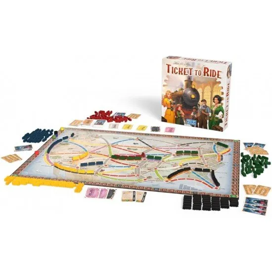 Ticket to Ride 2025 Refresh Days of Wonder Strategy Game Ticket to Ride 2025 Refresh board game box art showing a map of the United States with train routes and train cars