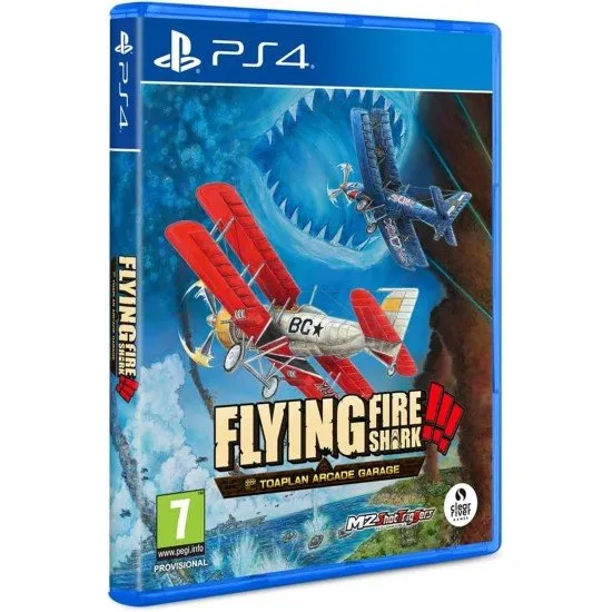 A PlayStation 4 game case showcasing vibrant retro military box art filled with vintage fighter jets, naval warships, and explosive combat scenes