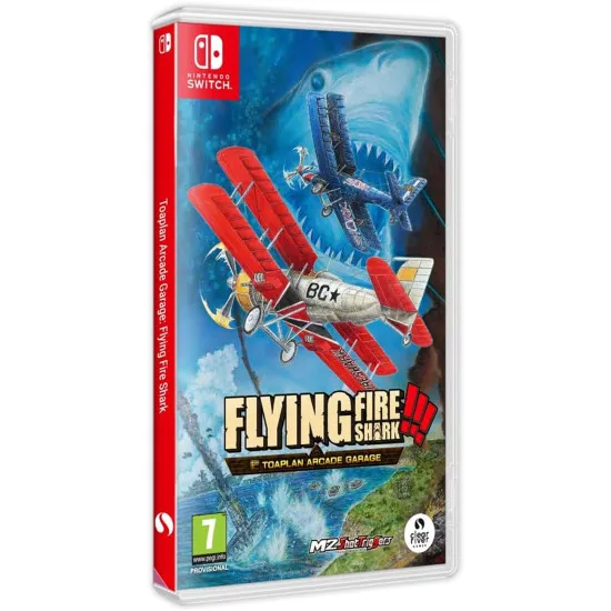 A Nintendo Switch game case displaying dynamic military artwork of vintage fighter planes soaring through explosions and anti-aircraft fire