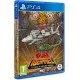 A PlayStation 4 game case showcasing vibrant vintage military shooter artwork filled with fighter choppers, heavy tanks, and massive explosions