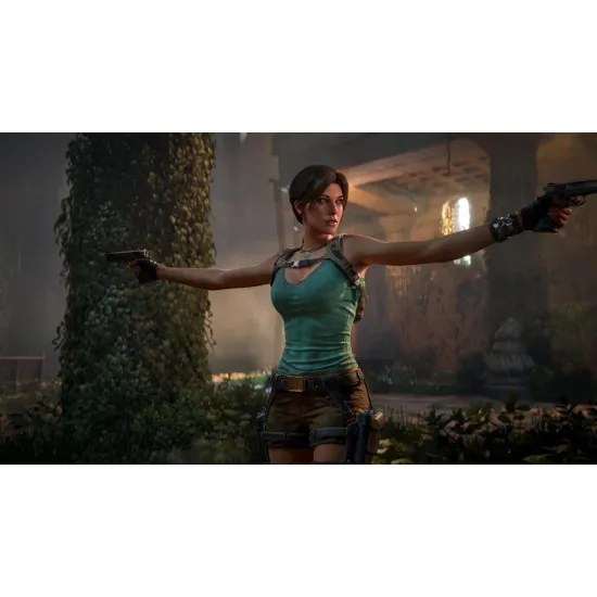 A luxury Xbox Series X game case displaying Lara Croft inspecting a glowing golden artifact inside an intricate, ancient stone vault