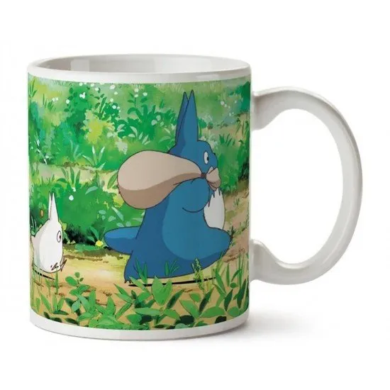 My Neighbor Totoro Ceramic Mug showing the White Totoro (Chibi-Totoro) and Blue Totoro (Chū-Totoro) characters