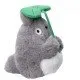 My Neighbor Totoro Plush with Leaf Semic Studio Ghibli 21cm My Neighbor Totoro Plush with Leaf, showing the grey Totoro character holding a green leaf over his head