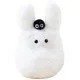 Small White Totoro beanbag plush sitting upright with a soft fabric finish