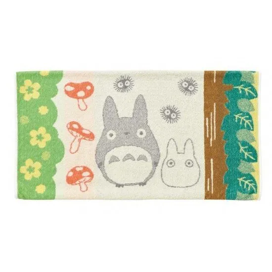 My Neighbor Totoro Pillow Cover Totoro Mushrooms Marushin Studio Ghibli My Neighbor Totoro Pillow Cover - Totoro Mushrooms, showing both sides of the colorful, Japanese-style pillowcase design