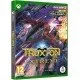 An Xbox Series X game case showing a high-tech starfighter shooting vibrant laser streams at giant bio-mechanical alien warships in deep space