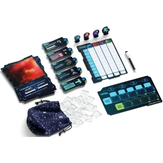 Twinkle Twinkle game box cover showing clear, transparent tiles being placed onto a star chart grid