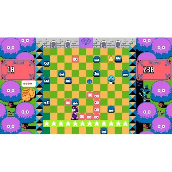 UFO 50 game cover showing a collage of 50 different retro-style game logos and characters