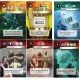 A collection of new double-sided player boards, green metropolis tokens, and a deck of fifty-two expansion cards for Underwater Cities