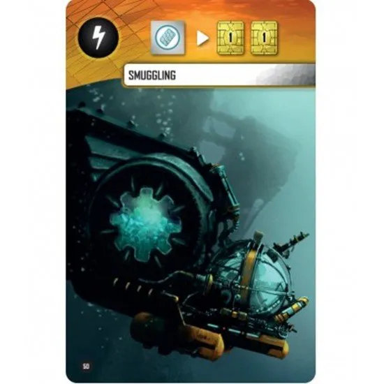 A detailed player board showing a network of underwater domes connected by tunnels and desalination plants