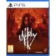 The box art for the game Unholy on PS5, featuring a menacing figure wearing a twisted, grotesque mask with glowing eyes.