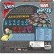 Box art for Marvel United X-Men showing stylized miniatures of Wolverine, Storm, and Professor X