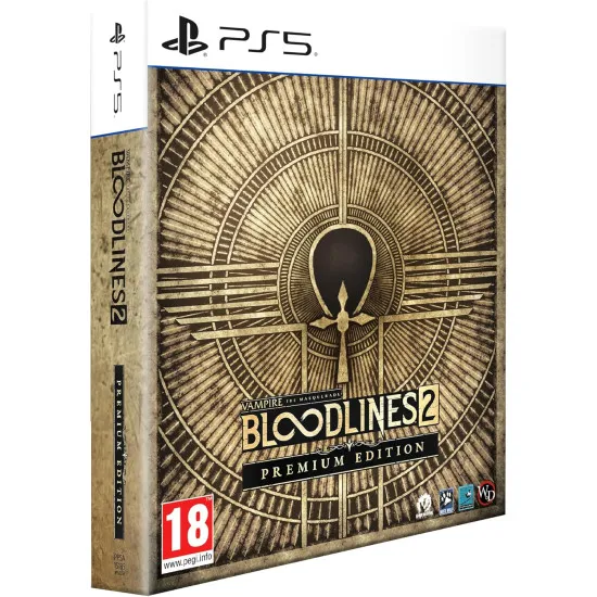 Vampire The Masquerade Bloodlines 2 Premium Edition PS5 collector's box featuring SteelBook case journal and art cards