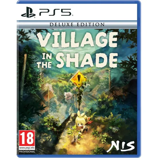 PlayStation 5 game case for Village in the Shade Deluxe Edition featuring anime characters in a nostalgic Japanese countryside setting