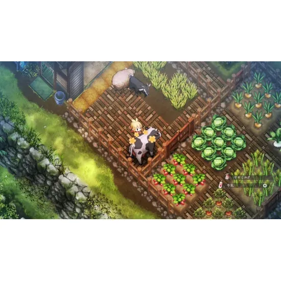Nintendo Switch game case for Village in the Shade Deluxe Edition depicting hand-drawn characters in a peaceful Japanese countryside