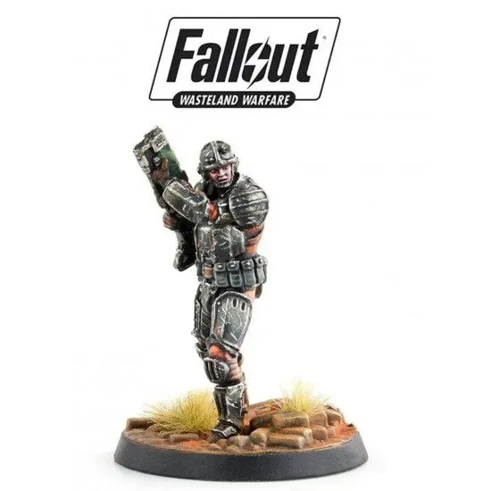 Fallout Wasteland Warfare Brotherhood of Steel Frontline Knights miniature set box art showing the Knight and Knight Patrol models