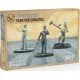 Fallout Wasteland Warfare Survivors Park Personalities Modiphius Miniatures Fallout Wasteland Warfare Survivors Park Personalities miniature set box art showing the three unique characters: Cito, Oswald, and Sierra Petrovita