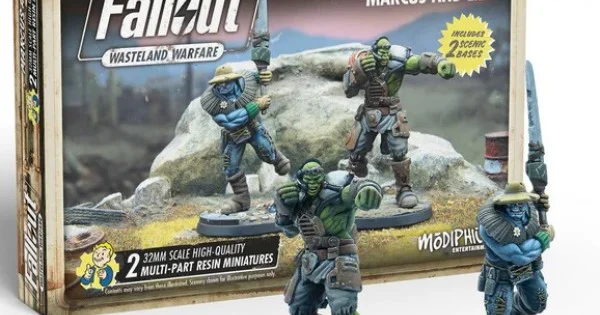 Fallout Wasteland Warfare – Super Mutants Marcus & Lily – Miniatures Résine 32mm – Non Peintes – Modiphius