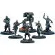 Fallout Wasteland Warfare The Forged miniature set box art showing the six highly detailed raider figures, including the leaders Slag and Bedlam